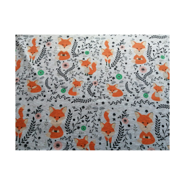 14.88EUR/ 1m - Alpenfleece, Kuschelfleece - Swafing -  Patrick - Füchse - Grau – Bild 2