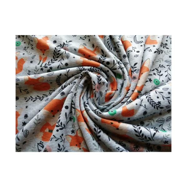 14.88EUR/ 1m - Alpenfleece, Kuschelfleece - Swafing -  Patrick - Füchse - Grau