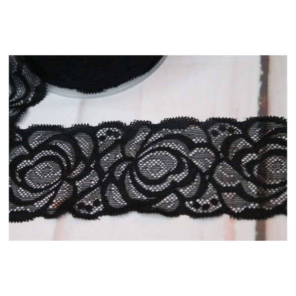 1 m elastische Spitzenborte - Stephanoise-Mediac - 55 mm breit - drei Farben – Bild 7