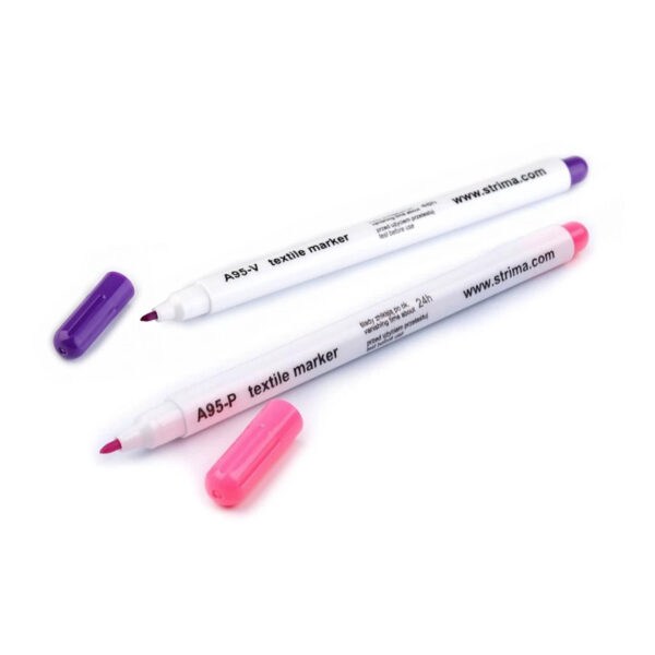 Markierstift für Textilien - Textilmarkierer - selbst löschend - 2 Farben
