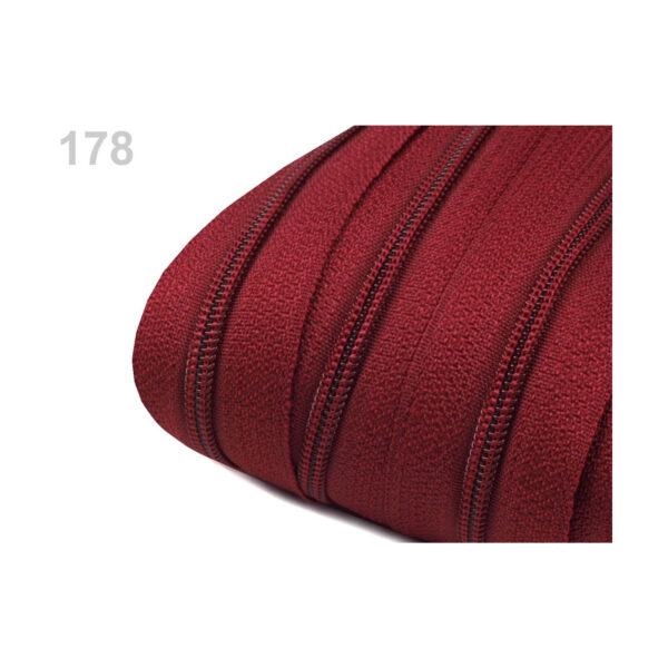 0,71EURO/m) - 5m endlos Reißverschluss - 3mm-Spirale - inkl.10 Zipper - Rottöne – Bild 7