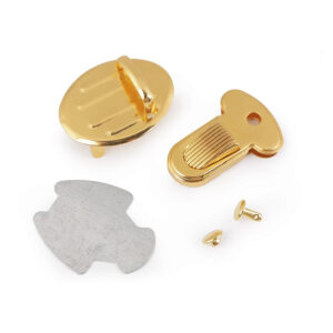 5x Steckschloss - Mappenschloss - Taschenverschluss -  25x33mm- verschiedene Farben - gold