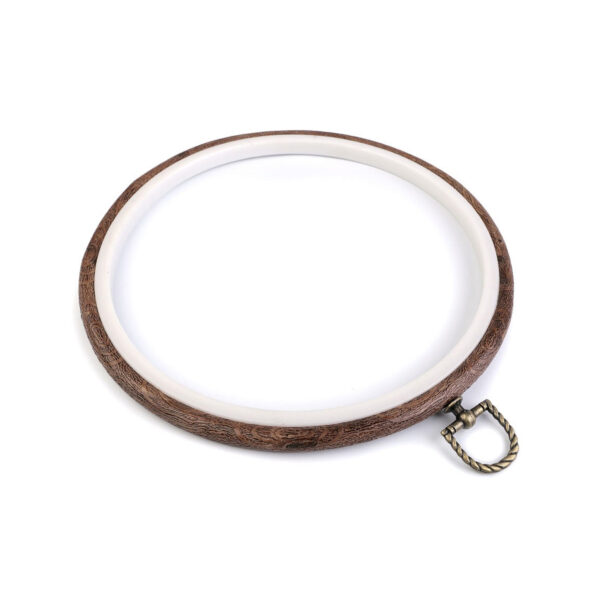 Stickrahmen - rund - flexibel - Nussbaum - Ø 20 cm