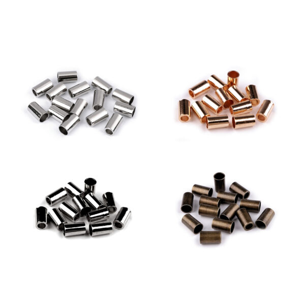 Kordelenden, 1 Paar (2 Stk.) - 15 mm - Durchzug 5,5 mm - Metall - 4 Farben
