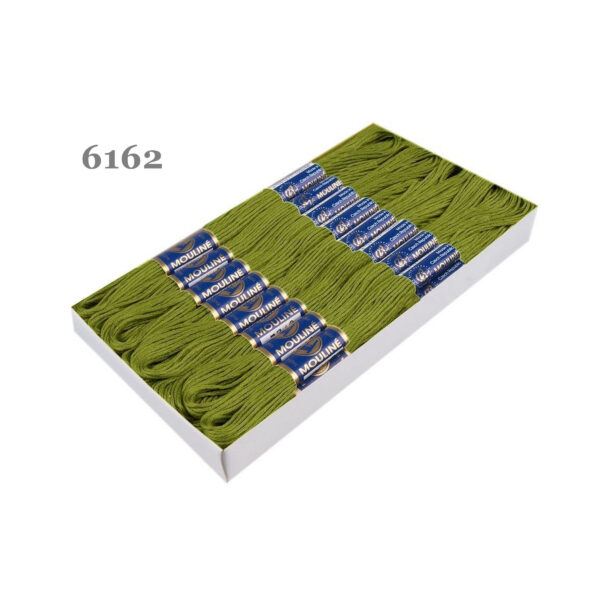 Nitarna Stickgarn - Mouline - 8m - 6-fädig - Olivgrün – Bild 6