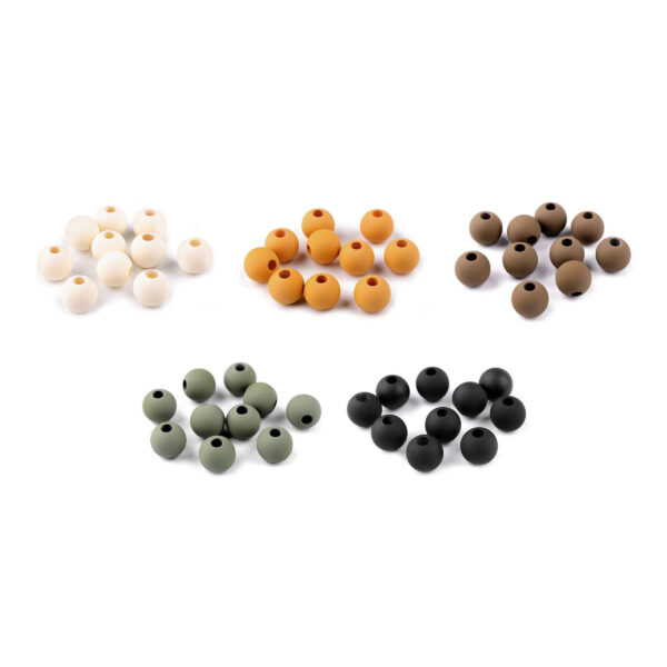 5x Kunstoffperlen - Kugeln - Dekoperlen - Makramee - Ø 16 mm - matt - versch. Farben