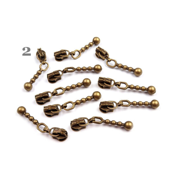 Zipper - für Reißverschlüsse mit 3mm Spirale  - 5 Schieber - versch. Farben – Bild 3