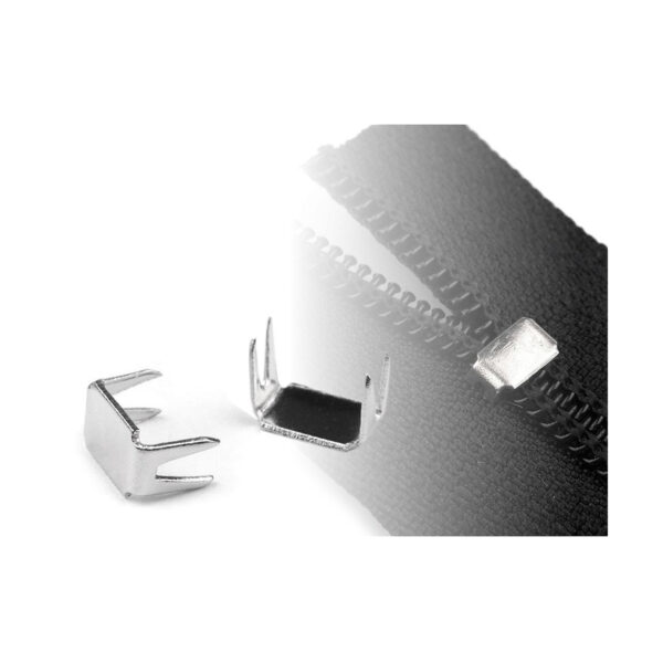 20 Endstücke - Stopper für Reißverschlüsse 5 mm unten - nickel/gold – Bild 2