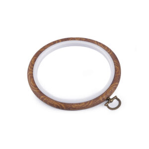 Stickrahmen - rund - flexibel - Erle dunkel - Ø 12 cm