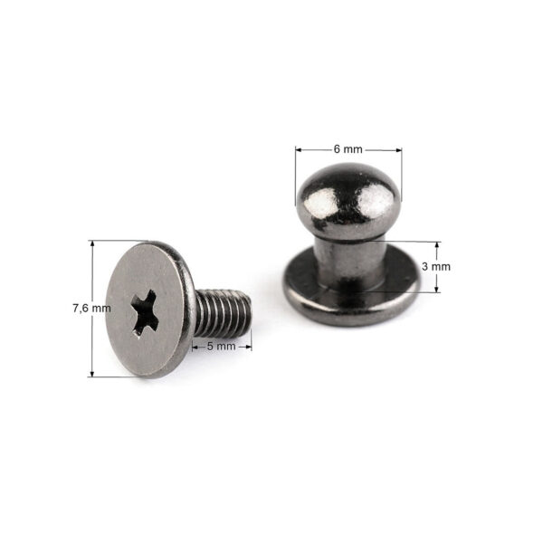 4 Kopfnieten - Schraubnieten - Gürtelnieten - Taschennieten - 6 x 10 mm - Farben – Bild 3