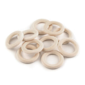 10 x Gardinenring Holz - Holzring - Makramee - 40 mm / 25 mm