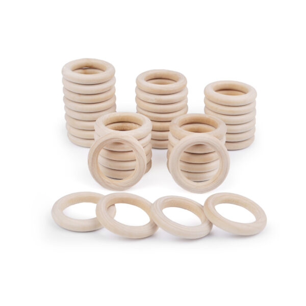10 x Gardinenring Holz - Holzring - Makramee - 40 mm / 25 mm – Bild 2