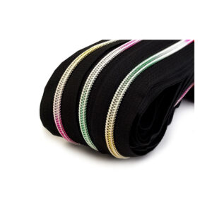 1.48EUR/m - Regenbogenreißverschluss 6mm - 5m endlos Reißverschluss  + 10 Zipper schwarz