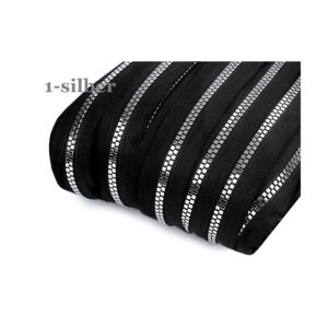 2.55EUR/m - 5m endlos Krampenreißverschluss - 5mm-Spirale - inkl.10 Zipper - 2 Farben - silber