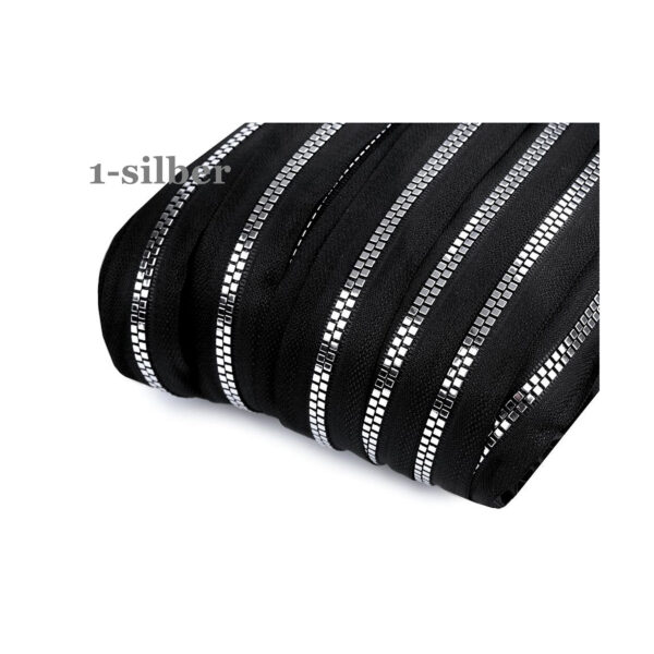 2.55EUR/m - 5m endlos Krampenreißverschluss - 5mm-Spirale - inkl.10 Zipper - 2 Farben – Bild 4