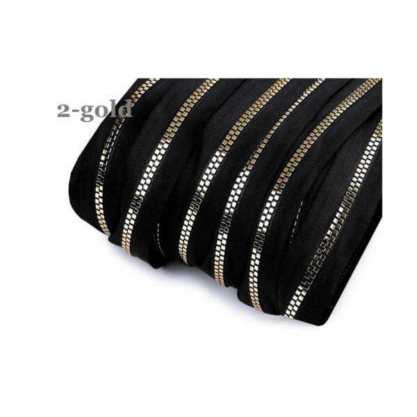 2.55EUR/m - 5m endlos Krampenreißverschluss - 5mm-Spirale - inkl.10 Zipper - 2 Farben – Bild 2