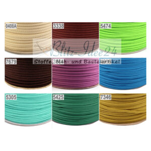 0.47EUR/ 1m - 3m Polyesterkordel - 4mm - verschiedene Farben