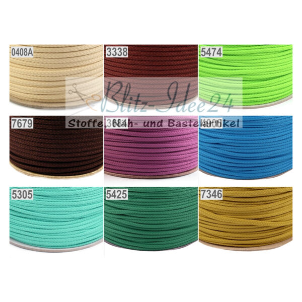 0.47EUR/ 1m - 3m Polyesterkordel - 4mm - verschiedene Farben