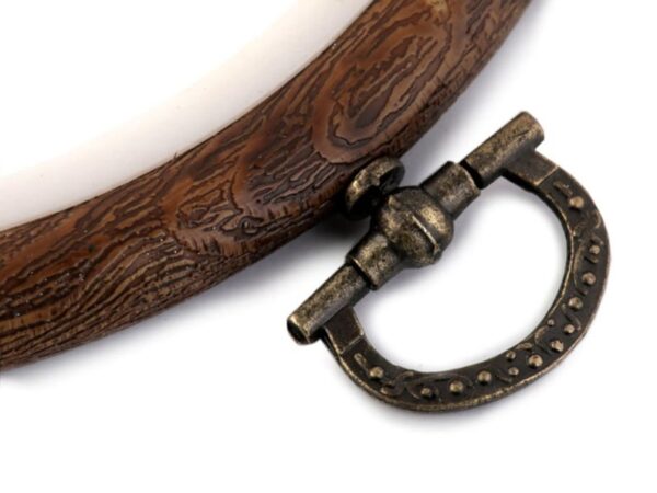 Stickrahmen - rund - flexibel - Erle dunkel - Ø 12 cm – Bild 2