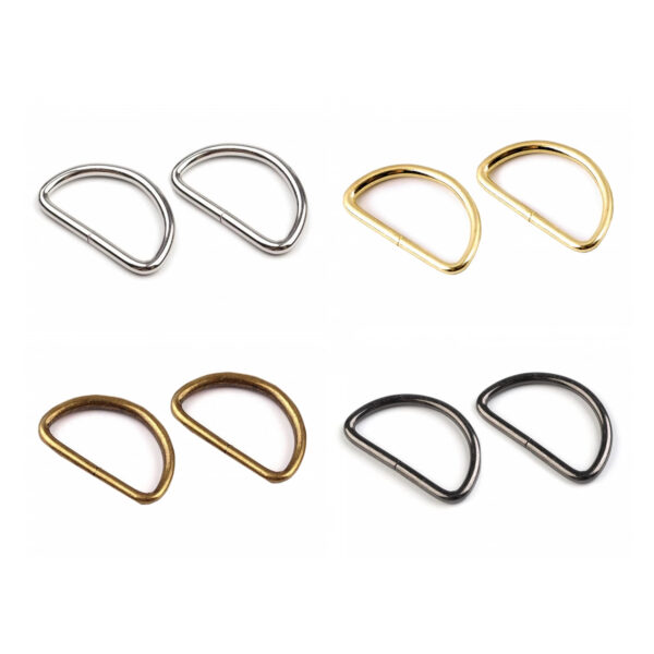 5 Halbringe - D-Ringe 3 mm - für 30mm Gurtband - versch. Farben