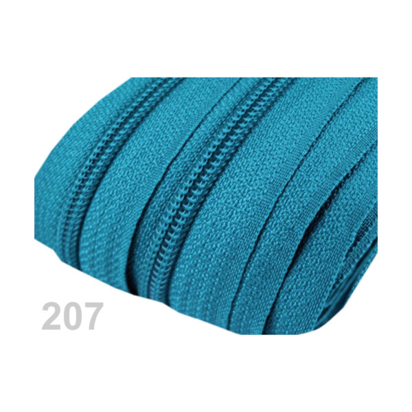 0,95EURO/m,  5m endlos Reißverschluss - 5mm-Spirale - inkl.10 Zipper - Blautöne – Bild 6