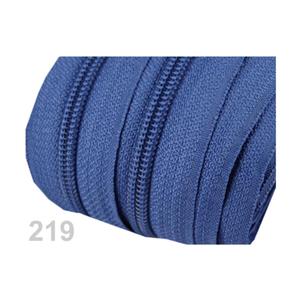 0,95EURO/m,  5m endlos Reißverschluss - 5mm-Spirale - inkl.10 Zipper - Blautöne – Bild 7