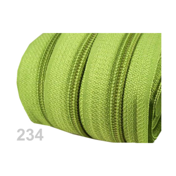 0,95EURO/m,  5m endlos Reißverschluss - 5mm-Spirale - inkl.10 Zipper - Grüntöne – Bild 2