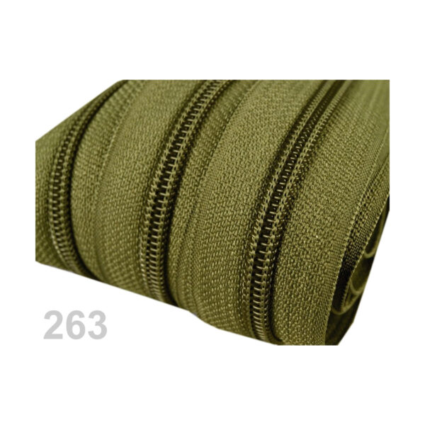 0,95EURO/m,  5m endlos Reißverschluss - 5mm-Spirale - inkl.10 Zipper - Grüntöne – Bild 3