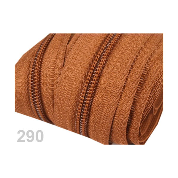 0,95EURO/m,  5m endlos Reißverschluss - 5mm-Spirale - inkl.10 Zipper - Braun- und Grautöne – Bild 2