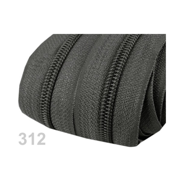 0,95EURO/m,  5m endlos Reißverschluss - 5mm-Spirale - inkl.10 Zipper - Braun- und Grautöne – Bild 6