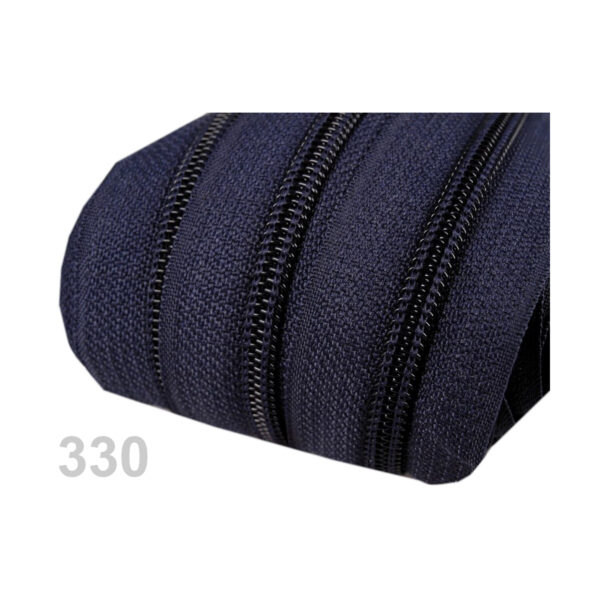 0,95EURO/m,  5m endlos Reißverschluss - 5mm-Spirale - inkl.10 Zipper - Blautöne – Bild 8