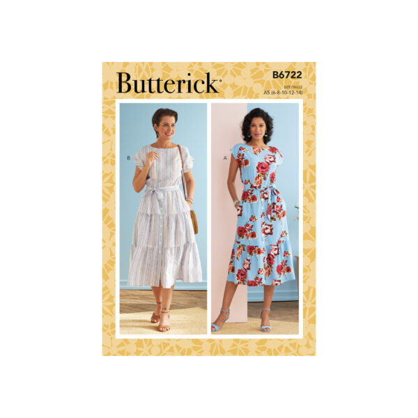 Butterick Schnittmuster - B6722 -  Sommerkleid mit Stufenrock