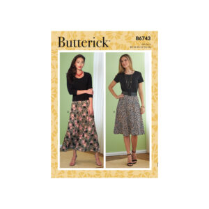 Butterick Schnittmuster - B6743 - schlichter, leicht ausgestellter Bahnenrock