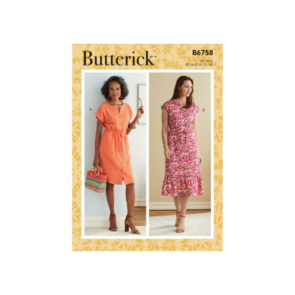 Butterick Schnittmuster - B6758 - Damenkleid, Sommerkleid