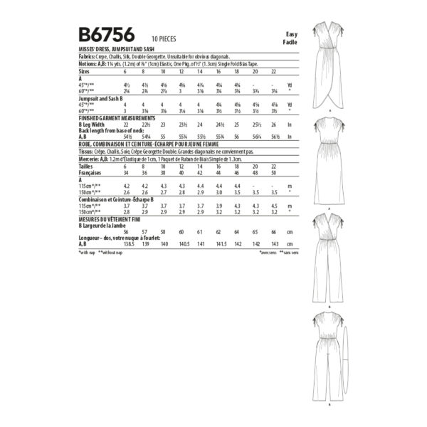 Butterick Schnittmuster - B6756 - lässiges Sommerkleid, Sommeroverall – Bild 8