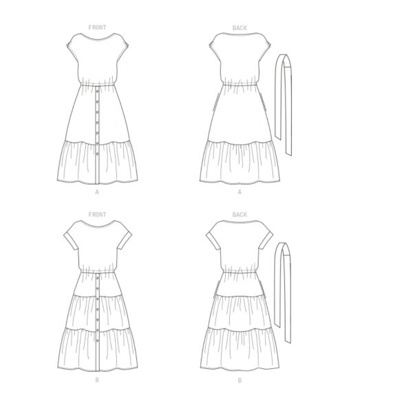 Butterick Schnittmuster - B6722 -  Sommerkleid mit Stufenrock – Bild 7