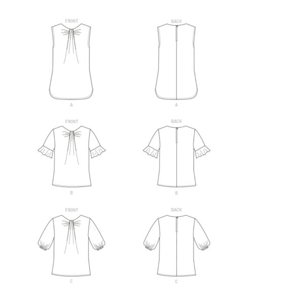 Butterick Schnittmuster - B6730 - schlichte Sommerbluse, Shirt – Bild 9
