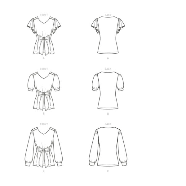 Butterick Schnittmuster - B6731 - Sommerbluse, Shirt mit Puffärmel – Bild 11