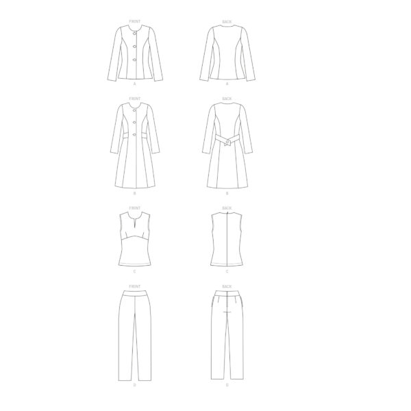 Butterick Schnittmuster - B6740 - Damenhose, Shirt, Blazer, Mantel – Bild 10