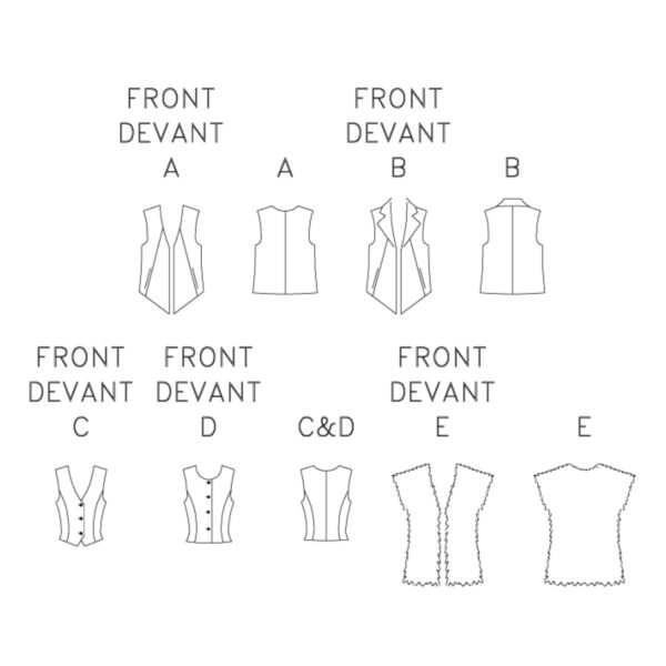 Butterick Schnittmuster - B6745 - Damenwesten – Bild 6