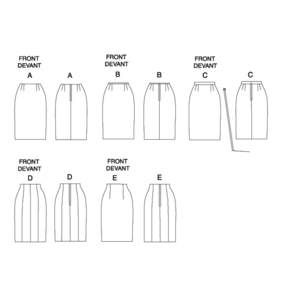 Butterick Schnittmuster - B6746 - schlichter, Stiftsrock – Bild 5