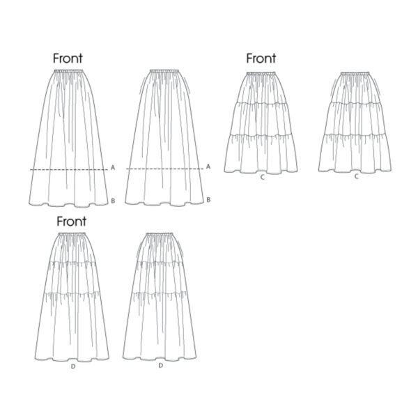 Butterick Schnittmuster - B6749 -  Stufenrock, Sommerrock – Bild 5