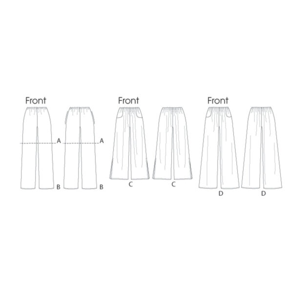 Butterick Schnittmuster - B6750 -  einfache Schlupfhose – Bild 5