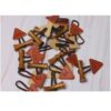1 Set Knebelverschluß - Holzknopf mit Lederimitat - für Kinderkleidung - Braun/Braun