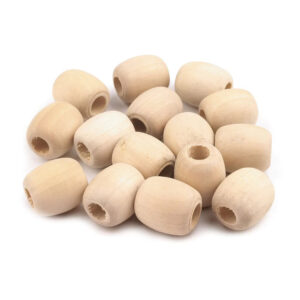 10 Holzperlen - Holzkugeln - oval - 18x20 mm - natur - nicht lasiert
