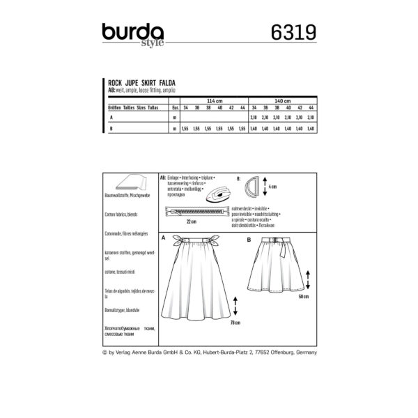 Burda Style Schnittmuster - Rock - glockiger Rock - Nr. 6319 – Bild 4