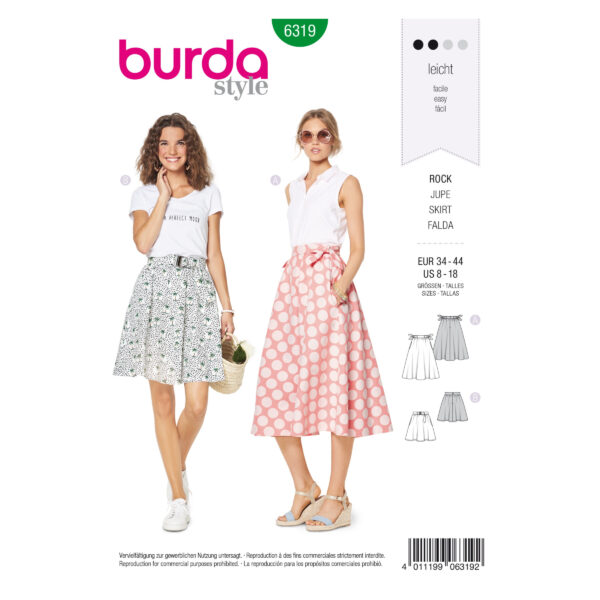 Burda Style Schnittmuster - Rock - glockiger Rock - Nr. 6319