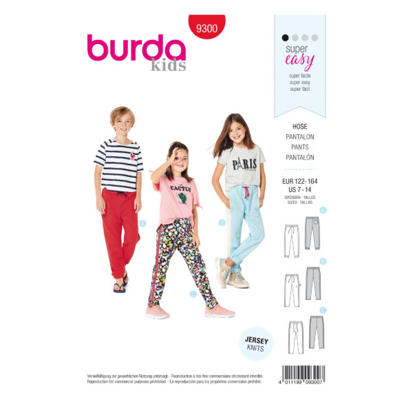 Burda Schnittmuster - Jogginghose - Gummizughose - Sweatpants - Nr. 9300
