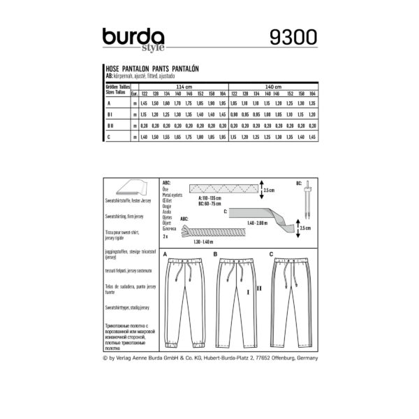 Burda Schnittmuster - Jogginghose - Gummizughose - Sweatpants - Nr. 9300 – Bild 9