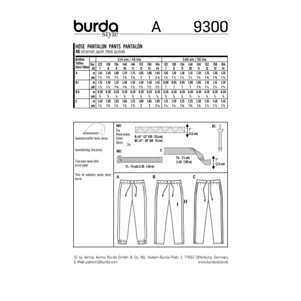 Burda Schnittmuster - Jogginghose - Gummizughose - Sweatpants - Nr. 9300 – Bild 10